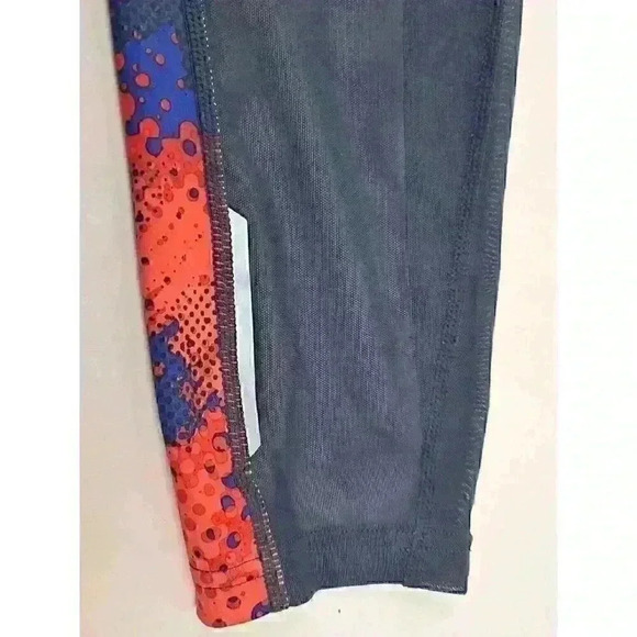 Athleta Women's Athletic Leggings Deep Blue Multicolor Pattern Size Small Mesh - Picture 8 of 9